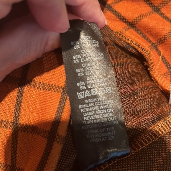 ASOS Wide Leg Culotte Windowpane Pants in Rust - Picture 13 of 13